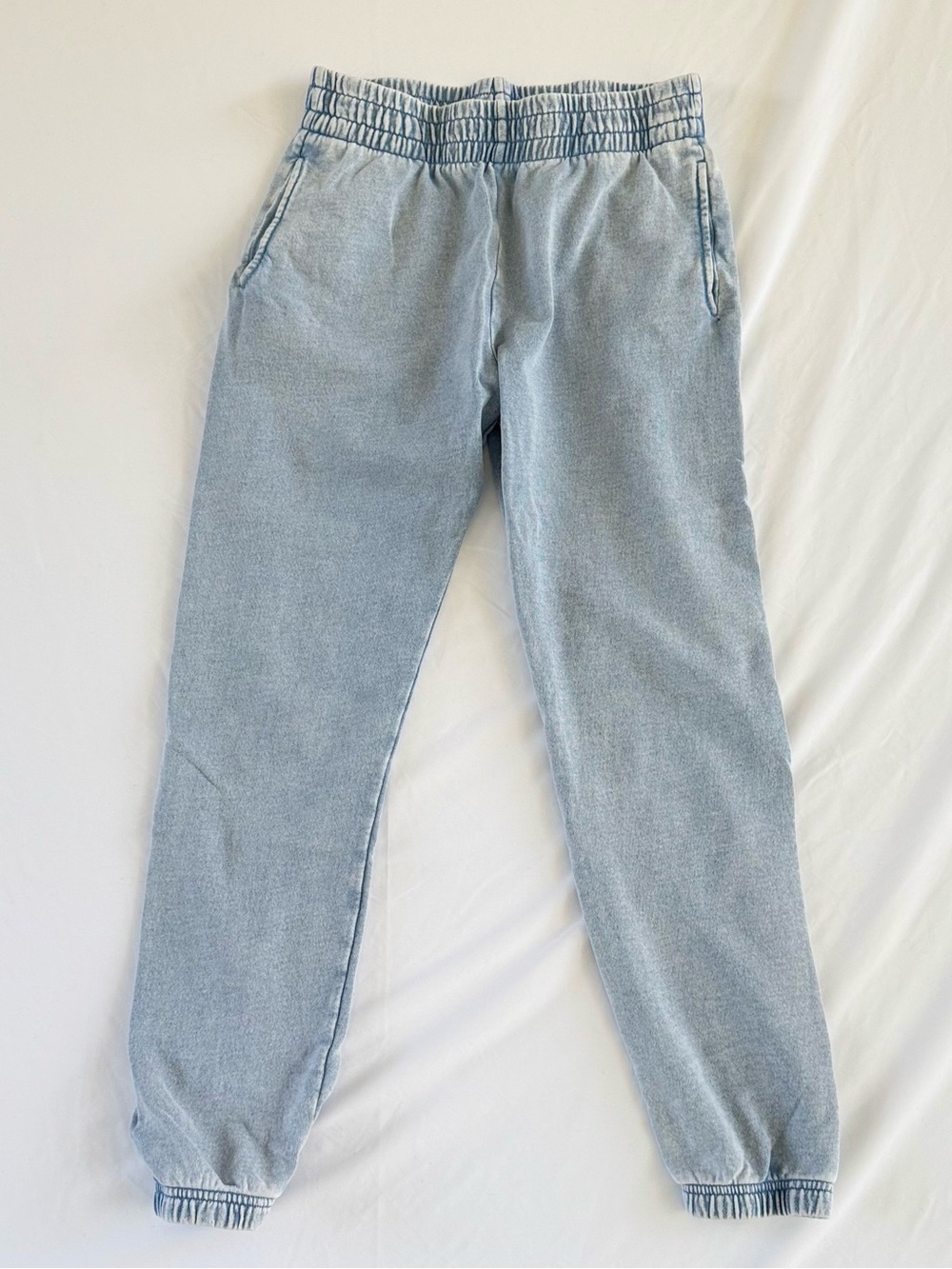 Z Supply Knit Denim Joggers Womens S Blue Elastic Waist Lounge Sweatpants